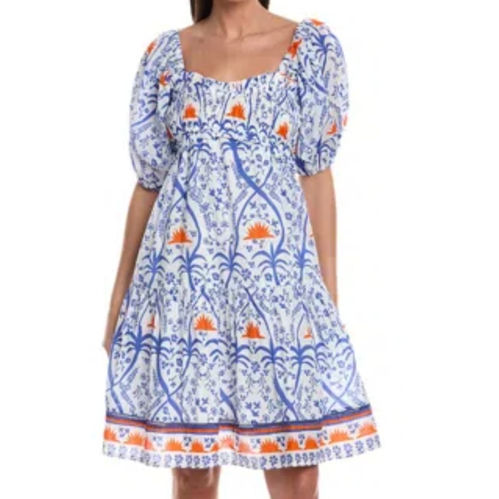 Tuckernuck Ro' Garden Tamara Floral Blue& White Sun Dress Sz XL